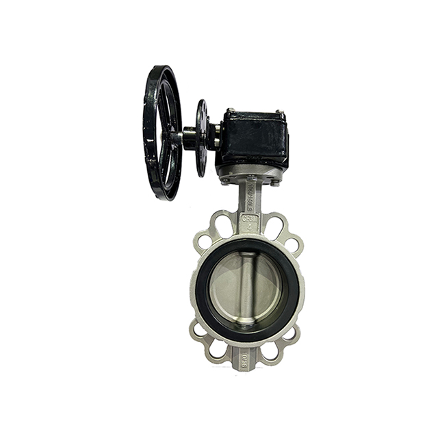 涡轮带锁盘对夹衬胶蝶阀